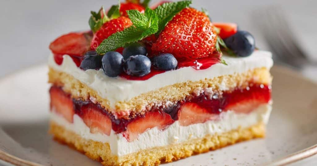owocowe szybkie ciasto bez pieczenia z truskawkami