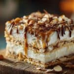 ciasto krówka bez pieczenia z warstwami kajmaku i herbatników