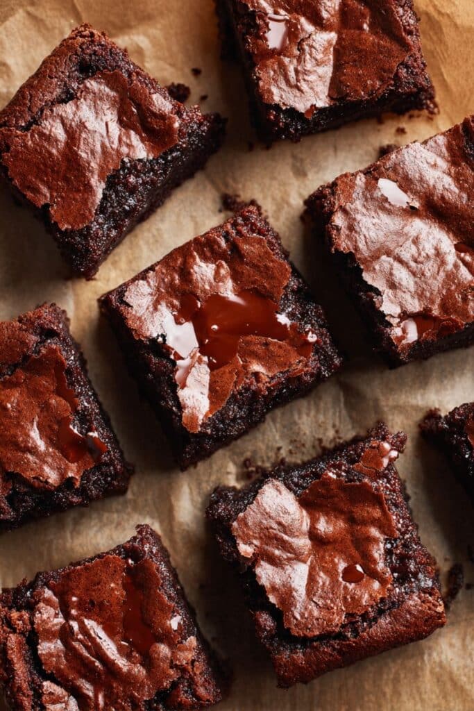 składniki na brownie bezglutenowe na drewnianym blacie