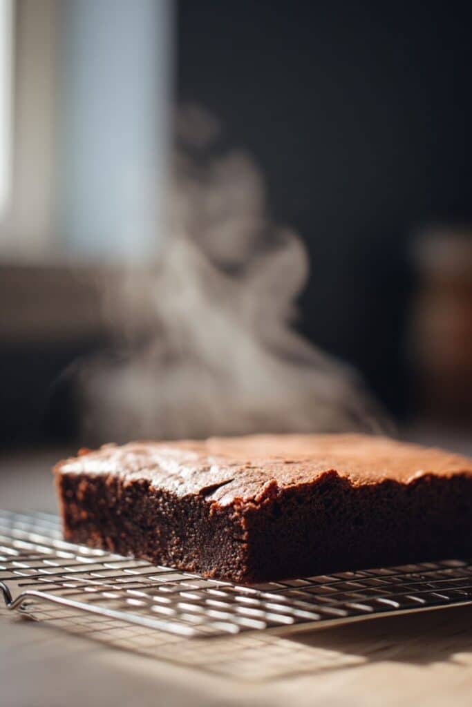 upieczone brownie bezglutenowe chłodzące się na kratce