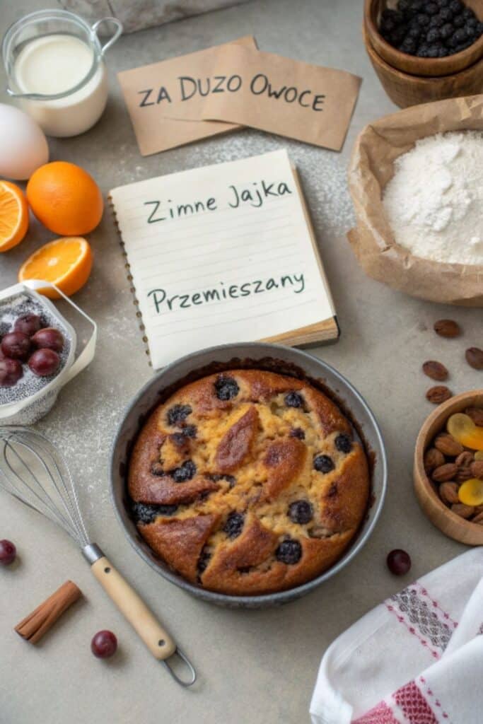 Problemy z ciastem ucieranym z owocami na oleju