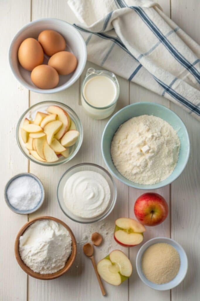 Składniki na ciasto bez masła z jogurtem greckim