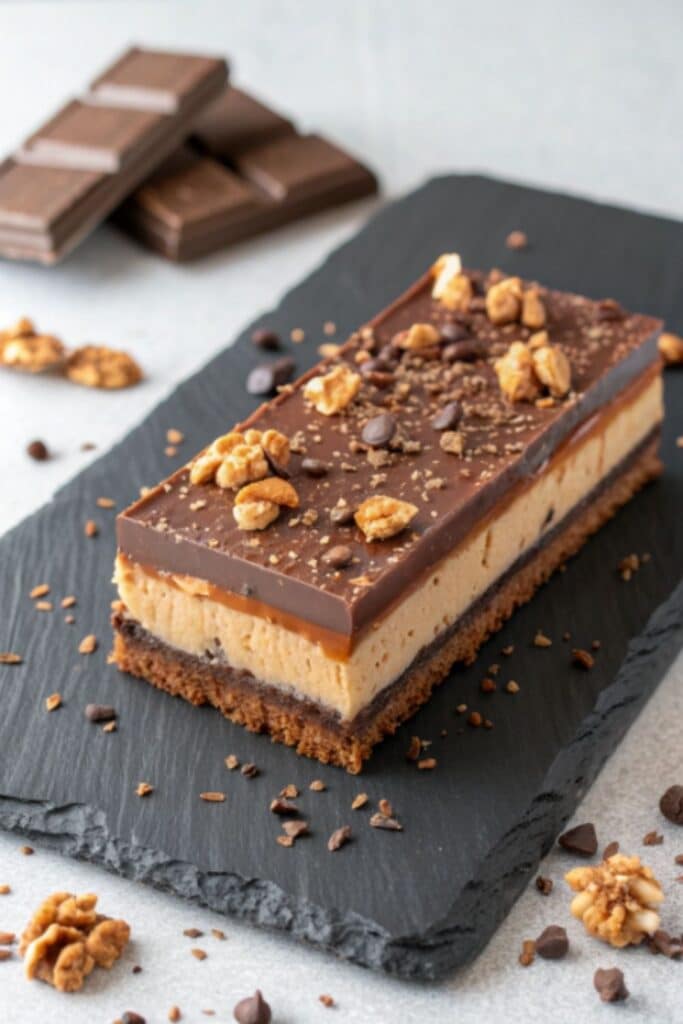 Szybkie ciasto bez pieczenia, kultowy przekładaniec z masą krówkową i orzechami włoskimi, gotowy w 20 minut.