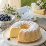Puszyste ciasto jogurtowe bez mąki na talerzu