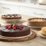 Szybkie ciasto bezglutenowe w pięciu smakach na drewnianym stole