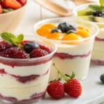 desery dla dzieci kolorowe zdrowe słodkości w pucharkach