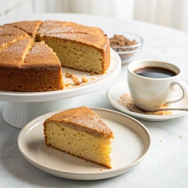 Gotowe szybkie ciasto bezglutenowe podane na talerzu