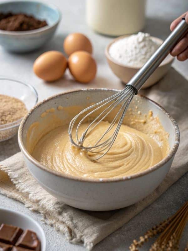 przygotowanie masy do ciasta na imieniny w misce