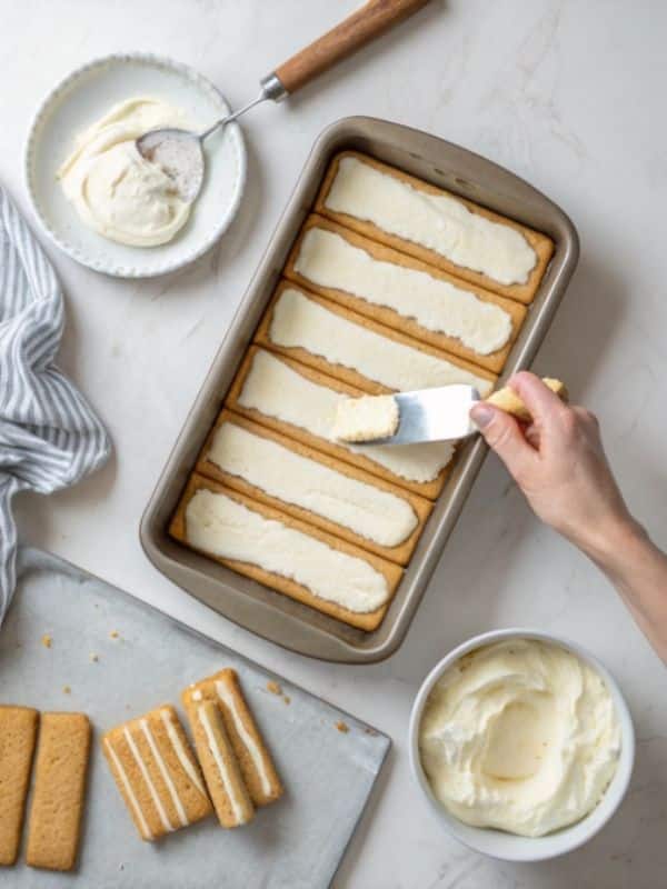 Układanie warstw w szybkim eleganckim cieście imieninowym