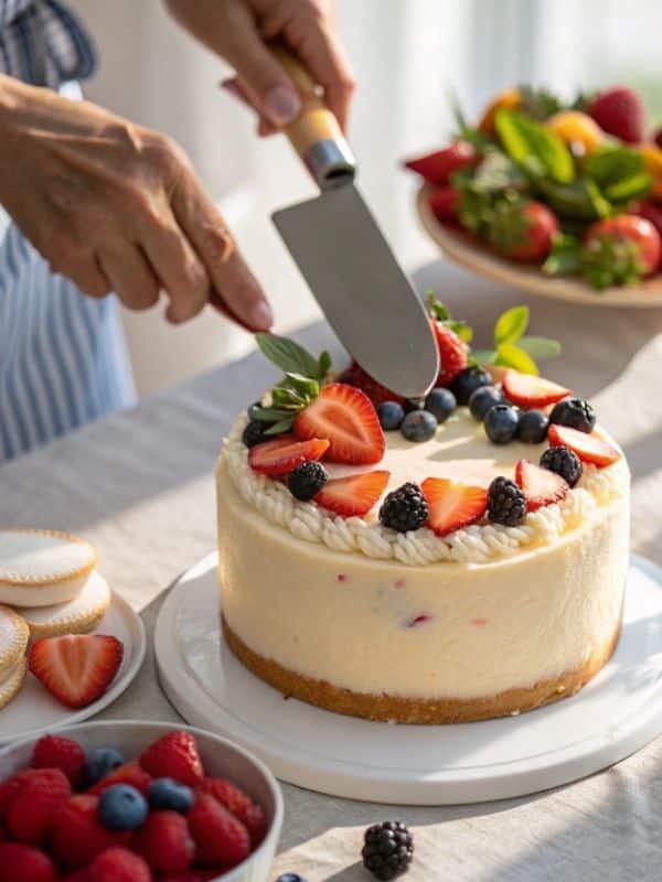 dekorowanie ciasta na imieniny kremem i owocami