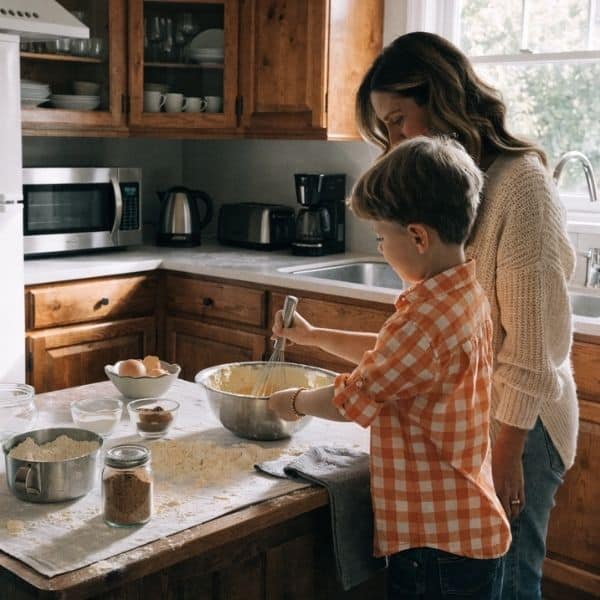 Kolorowe ciasto do szkoły dla dzieci w formie muffinek z tęczową posypką