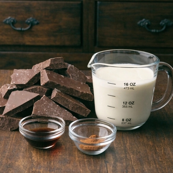 składniki na fondue czekoladowe proporcje czekolady i śmietanki